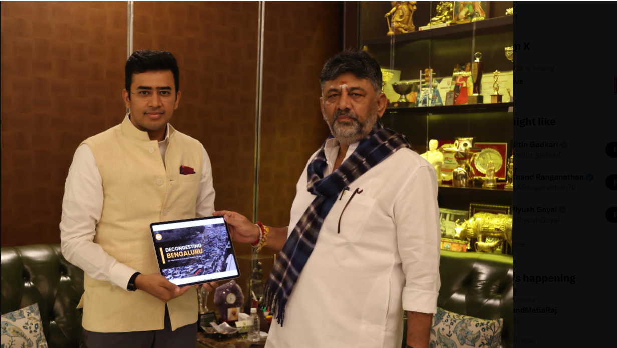 Tejaswi gives 5 suggestions to DK to solve traffic problems!