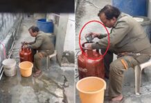 ಖಾಲಿ ಗ್ಯಾಸ್ಗೆ ನೀರು ತುಂಬಿಸಿ, ಸಪ್ಲೈ ಮಾಡಲು ಯತ್ನ: ವೀಡಿಯೋ ವೈರಲ್, ಜನರ ಆಕ್ರೋಶ..