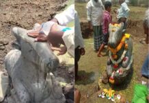Haveri News: ಕೆರೆ ಹೂಳೆತ್ತುವಾಗ ಪುರಾತನ ನಂದಿ ವಿಗ್ರಹ ಪತ್ತೆ..!
